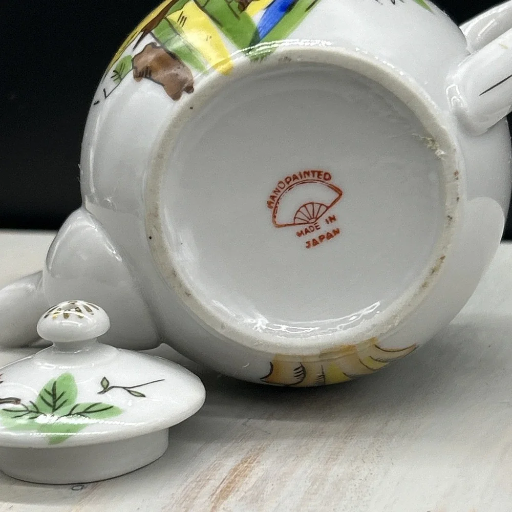 Floral Lowestoft Hand Painted Japan Teapot